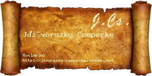 Jávorszky Cseperke névjegykártya
